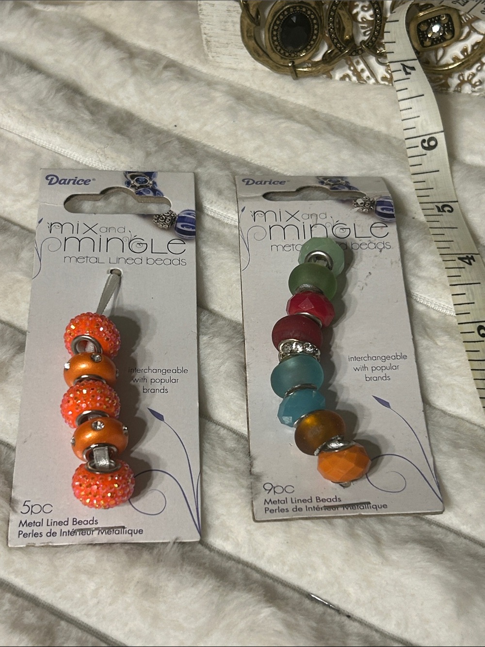 Darice Orange & Multi Mix and Mingle Metal Lined Beads